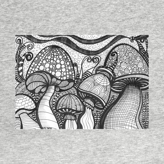Color me Mushrooms coloring page by Nathalodi